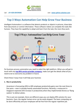 Top 3 Ways Automation Can Help Grow Your Business