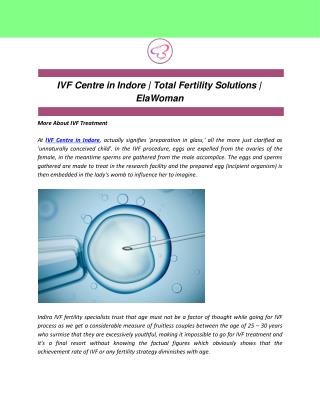 IVF Centre in Indore | Total Fertility Solutions | ElaWoman