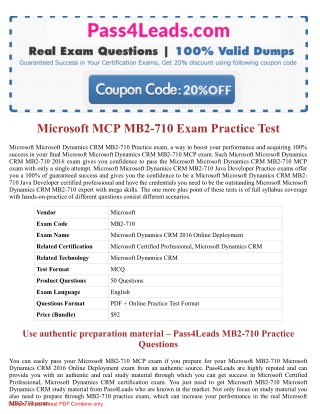 Microsoft MB2-710 Exam Questions