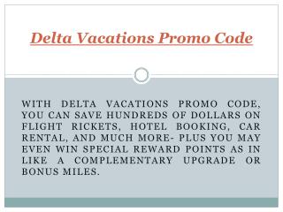 Delta Vacations Promo Code