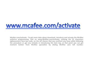 McAfee.com/activate | Enter Your 25-Digit Activation Code | McAfee Activate