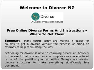 Divorce Application Form at divorcenz