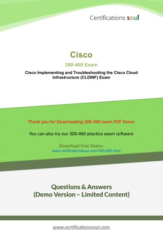300-460 Cisco CCNP Cloud Exam Questions And Answers