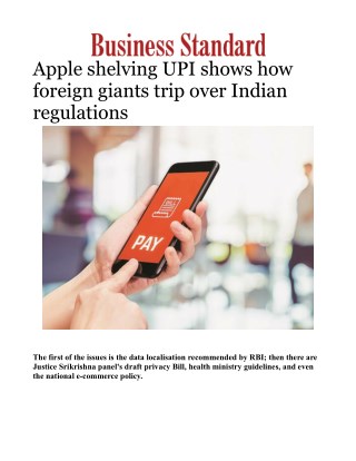 Apple shelving UPI shows how foreign giants trip over Indian regulations