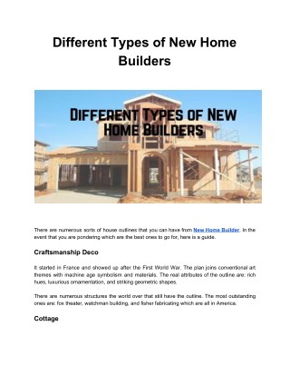 A Guide To Choosing The Best New Home Builder