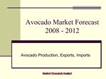 Avocado Market Forecast 2008 - 2012