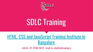 Realtime and Job Oriented HTML, CSS, JavaScript Training in Marathahalli, Bangalore