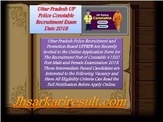 Uttar pradesh up police constable recruitment exam date 2018