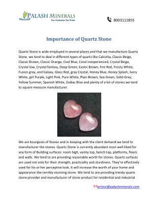 Importance of Quartz Stone