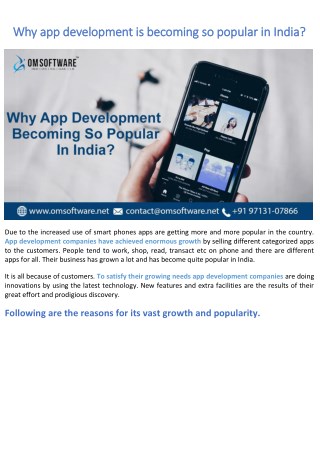 Why app development is becoming so popular in India?
