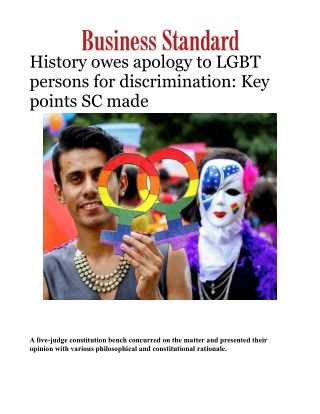 History owes apology to LGBT persons for discrimination: Key points SC madeÂ 