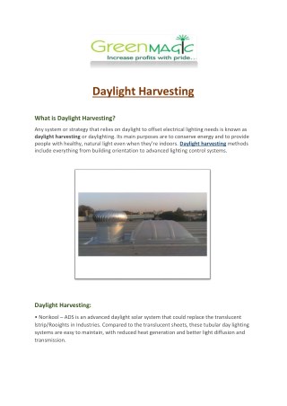 Daylight Harvesting