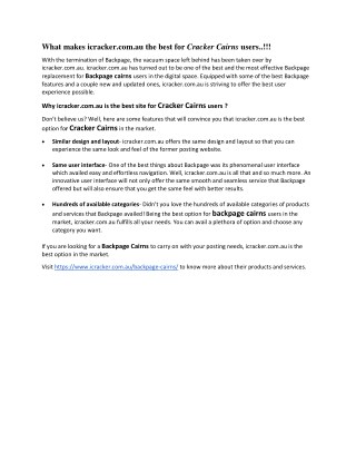 icracker.com.au the best for Cracker Cairns users..!!!