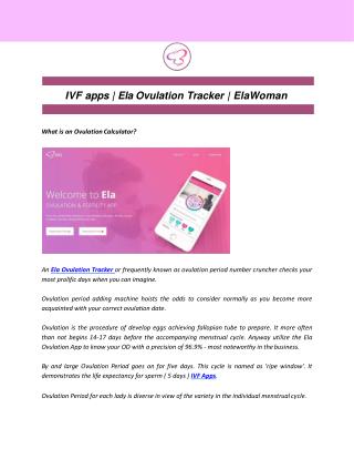 IVF apps | Ela Ovulation Tracker | ElaWoman