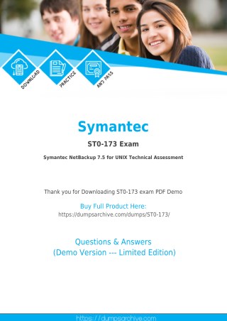 ST0-173 Exam Dumps - Affordable Symantec ST0-173 Exam Dumps - 100% Passing Guarantee