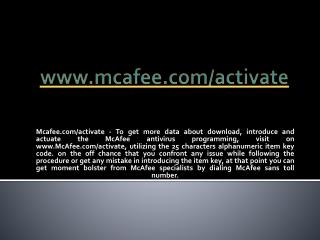 Mcafee.com/activate- Activate The Mcafee Antivirus Product Online