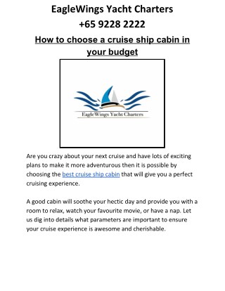 Select the best Cruise Ship Cabin