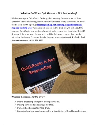 What to Do When QuickBooks Is Not Responding