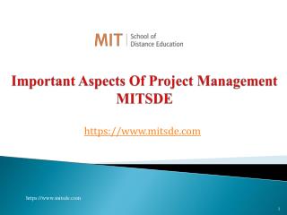 Important aspects of Project Management MITSDE