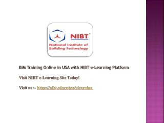 BIM Training Online in USA with NIBT e-Learning Platform