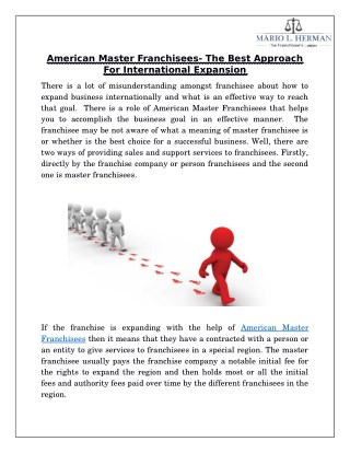American Master Franchisees- The Best Approach For International Expansion