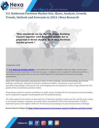 U.S. Bathroom Partition Market Research Report, 2024 | Hexa Research