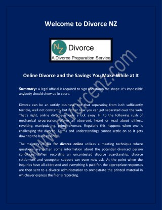 online divorce service at divorcenz