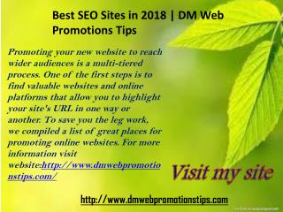 Best SEO Sites in 2018 | DM Web Promotions Tips