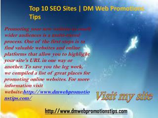 Top 10 SEO Sites | DM Web Promotions Tips