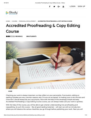 Accredited Proofreading & Copy Editing Course - istudy