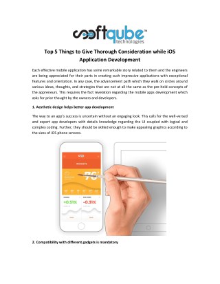 Top 5 Things to Give Thorough Consideration while iOS Application Development