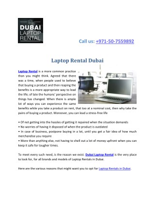 Laptop Rental in Dubai for multiple usage
