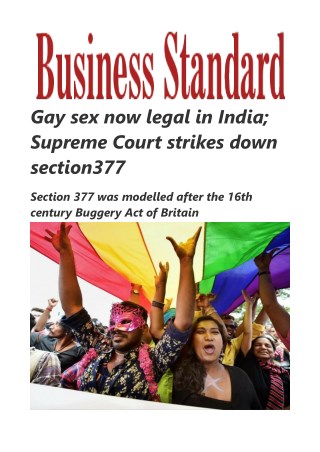 Â Gay sex now legal in India; Supreme Court strikes down section 377
