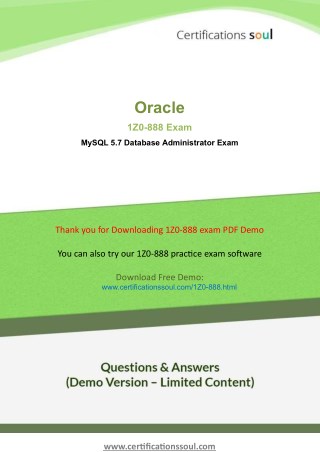 Oracle MySQL 1Z0-888 Oracle Exam Questions