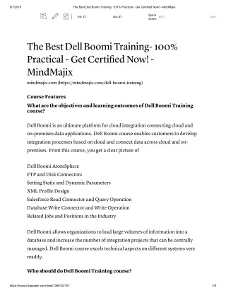 Dell boomi Online Training With free Certification