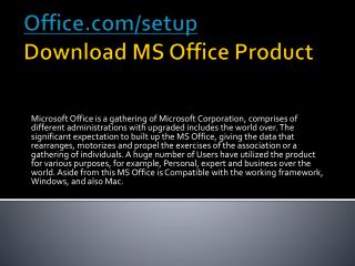 OFFICE.COM/SETUP INSTALL YOUR MS OFFICE ONLINE