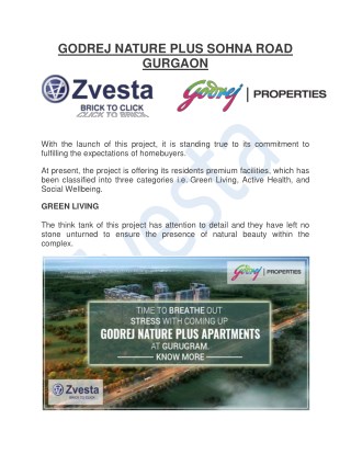 Godrej Nature Plus Sohna Road Gurgaon