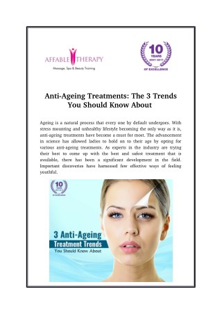 Anti-Ageing Treatments: The 3 Trends You Should Know About
