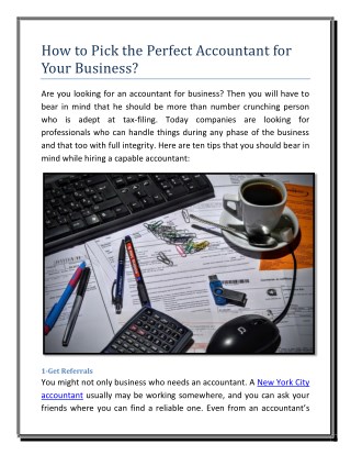 How to Pick the Perfect Accountant for Your Business?