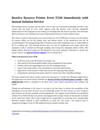 Kyocera Printer Technical Support