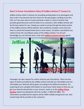 JetBlue Cancellation Process with JetBlue Customer Service