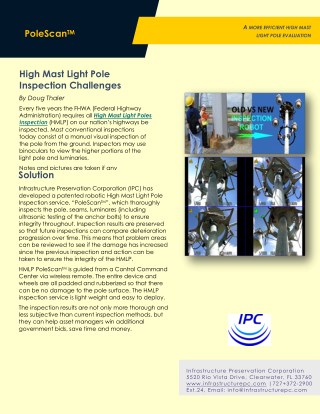 High Mast Light Pole Inspection Challenges