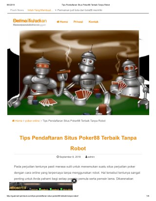 Tips Pendaftaran Situs Poker88 Terbaik Tanpa Robot