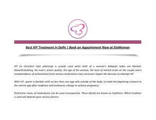 Best IVF Treatment in Delhi | Book an Appointment Now at ElaWoman