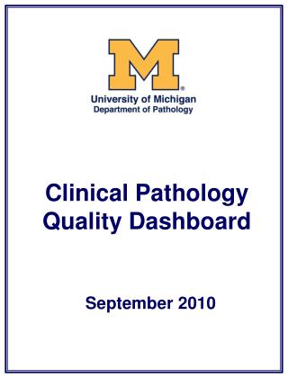 Clinical Pathology Quality Dashboard