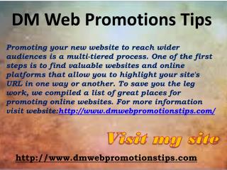 DM Web Promotions Tips