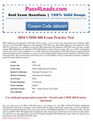 2018 Updated C5050-408 Exam Practice Questions