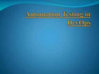Automation testing in devOps