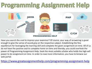 Impress your examiner with absolute answering with Programming Assignment Help destination