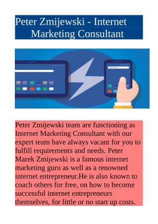 Peter Zmijewski - Internet Marketing Consultant